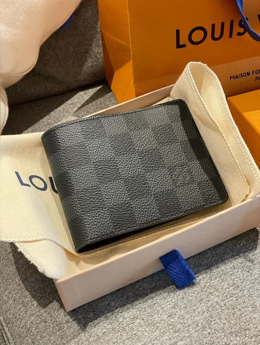 Louis Vuitton Damier Graphite Slender Wallet - Black